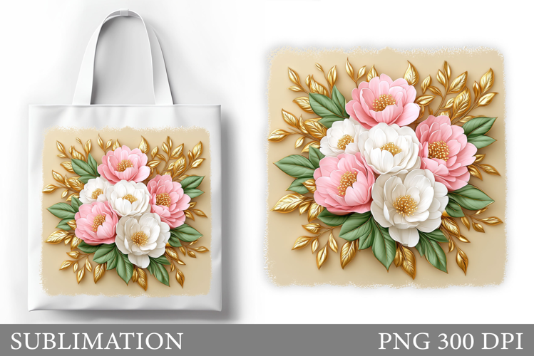 Flowers Tote Bag Sublimation. Flowers Sublimation