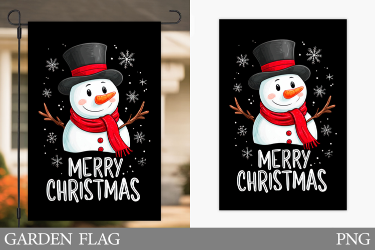 Snowman Garden Flag. Christmas Garden Flag Design