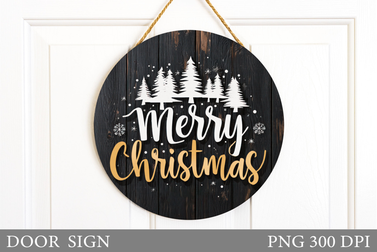 Christmas Door Sign Design. Merry Christmas Door Sign