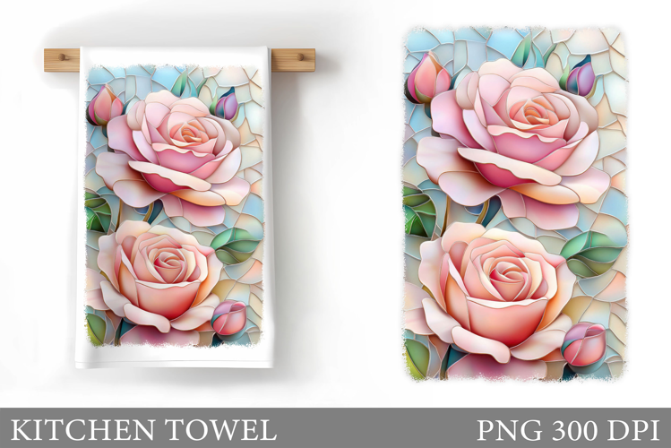 Roses Kitchen Towel. Flowers Kitchen Towel Design