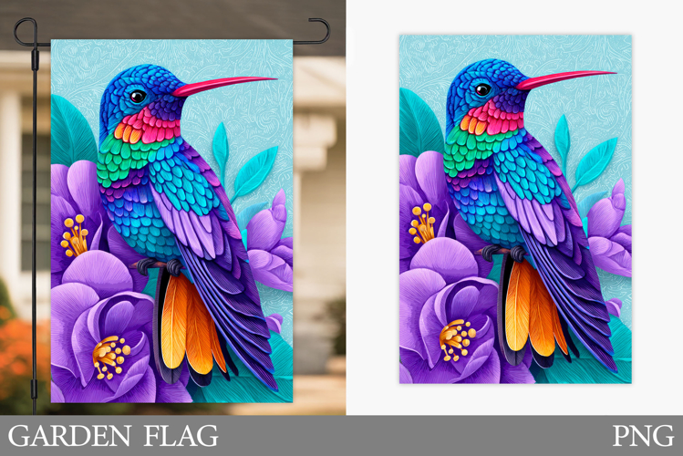 Hummingbird Garden Flag. Bird Garden Flag Sublimation