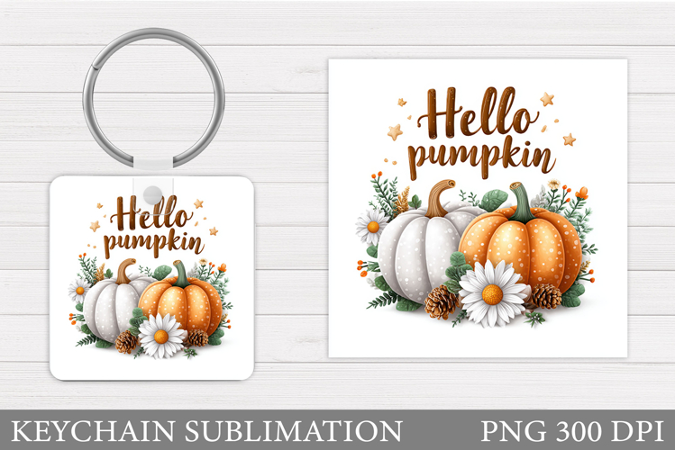 Fall Pumpkin Keychain Design. Pumpkin Keychain Sublimation