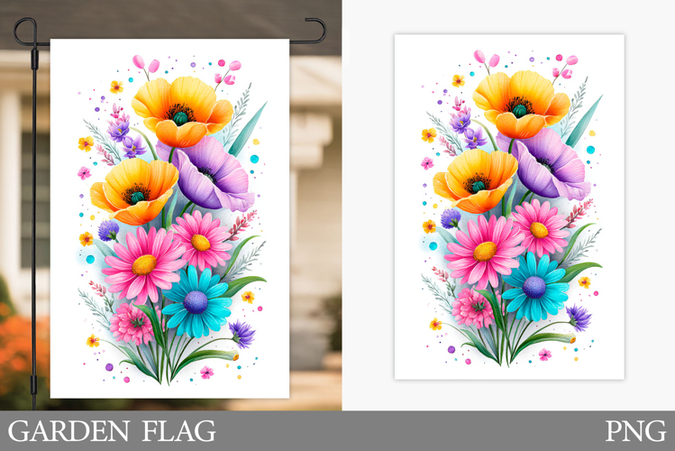 Wildflowers Garden Flag. Summer Garden Flag Design