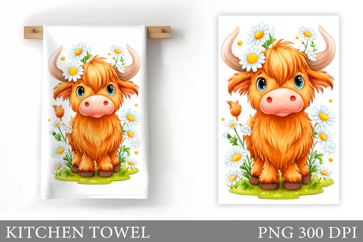 Highland Cow Garden Flag. Summer Cow Garden Flag Design