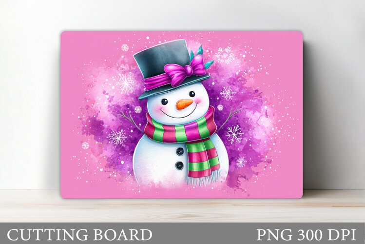 Snowman Cutting Board Design. Christmas Cutting Board example image 1