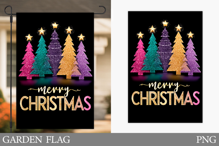 Christmas Tree Garden Flag. Merry Christmas Garden Flag