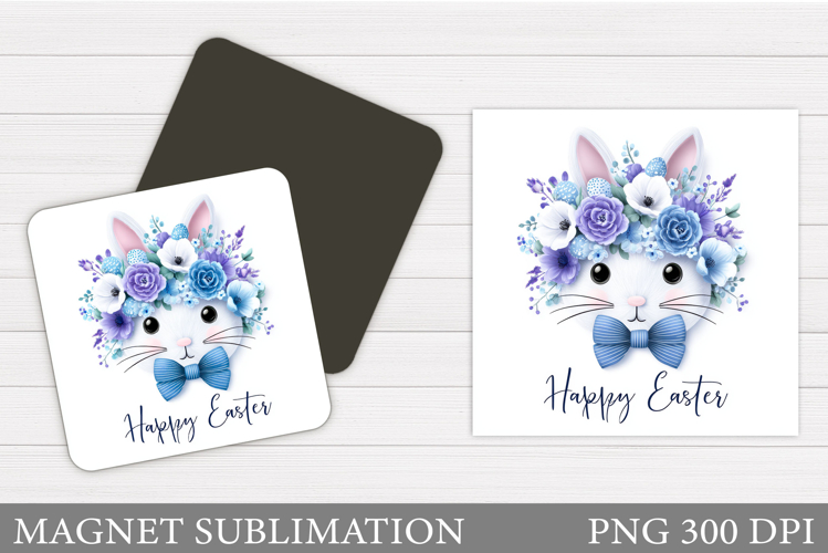 Happy Easter Magnet Design. Easter Bunny Magnet Sublimation