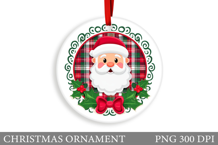 Cute Santa Claus Christmas Ornament. Santa Claus Sublimation