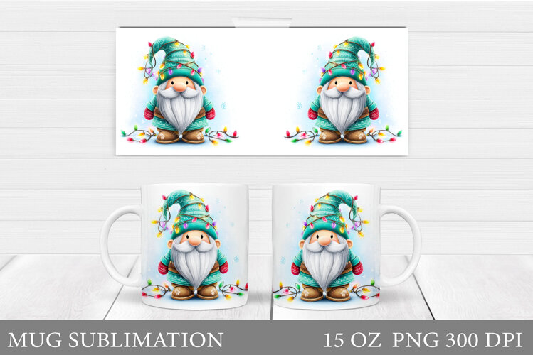 Christmas Gnome Mug Design. Christmas Mug Sublimation example image 1
