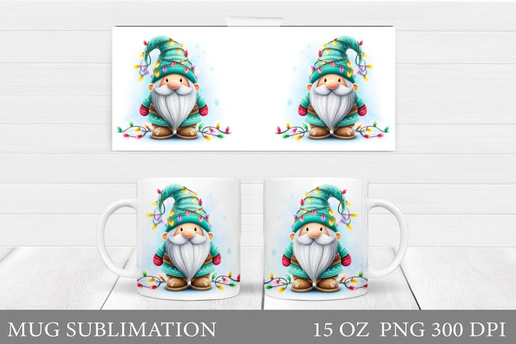 Christmas Gnome Mug Design. Christmas Mug Sublimation