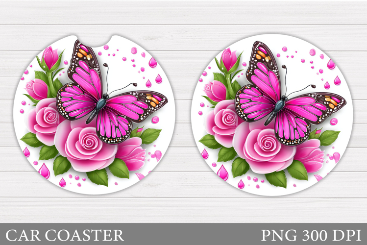 Butterfly Car Coaster Design. Butterfly Sublimation