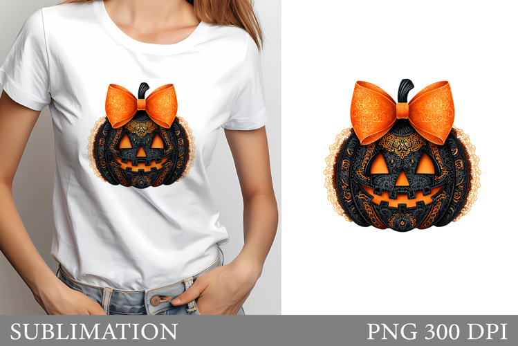 Halloween Pumpkin T-Shirt Design. Pumpkin Sublimation