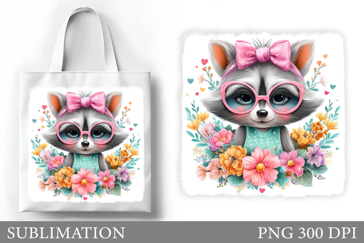 Cute Raccoon Tote Bag Sublimation. Raccoon Sublimation