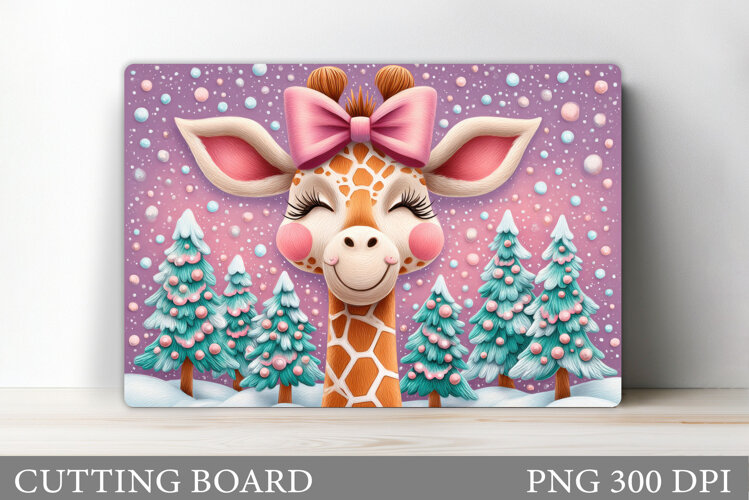 Christmas Giraffe Cutting Board. Christmas Cutting Board example image 1