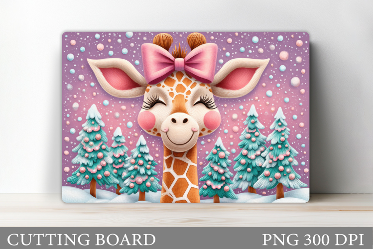 Christmas Giraffe Cutting Board. Christmas Cutting Board
