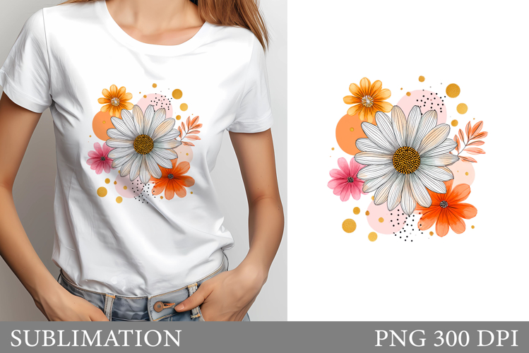 Flowers T-Shirt Design. Flowers Sublimation