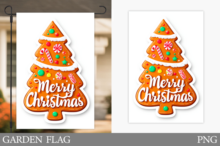 Christmas Tree Garden Flag. Merry Christmas Garden Flag