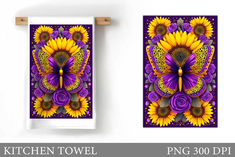 Butterfly Kitchen Towel Design. Butterfly Sublimation example image 1