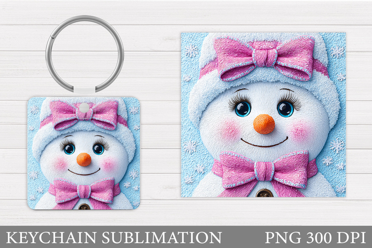 Christmas Snowman Keychain. Christmas Keychain Sublimation