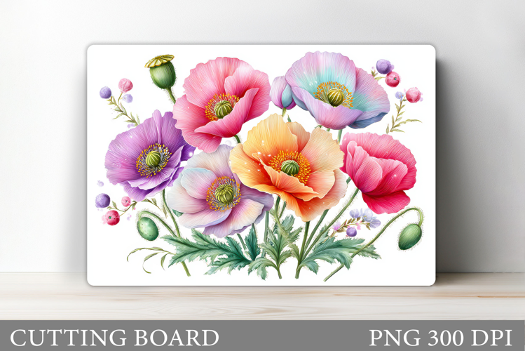 Flowers Cutting Board Sublimation. Wildflowers Cutting Board