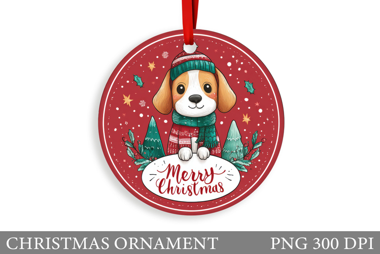 Cute Dog Christmas Ornament. Winter Dog Christmas Ornament