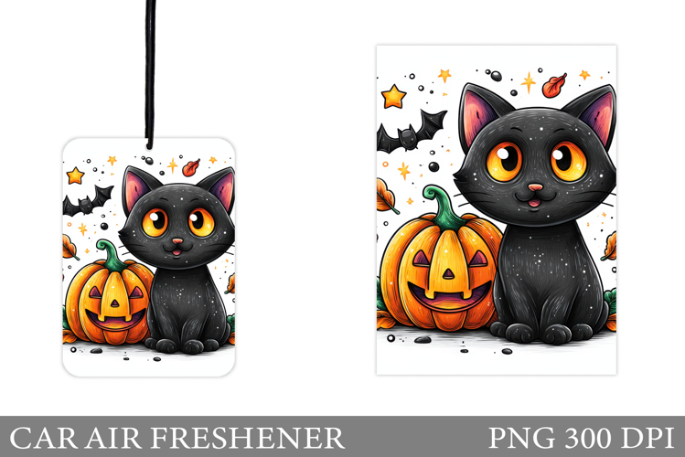 Black Cat Car Air Freshener. Halloween Car Air Freshener