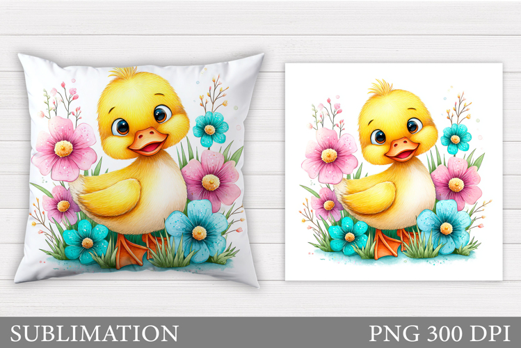 Cute Duck Sublimation. Duck Pillow Sublimation