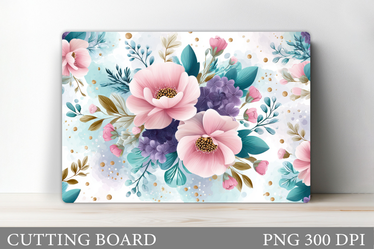 Floral Cutting Board Design. Flowers Cutting Board