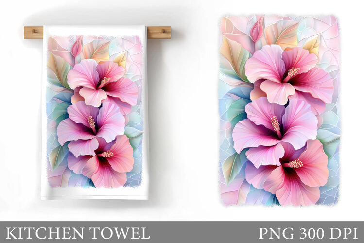Flowers Kitchen Towel Design. Kitchen Towel Sublimation example image 1