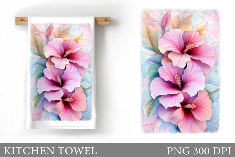 Flowers Kitchen Towel Design. Kitchen Towel Sublimation