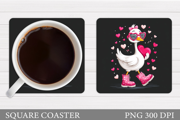 Valentines Goose Coaster. Valentines Coaster Sublimation
