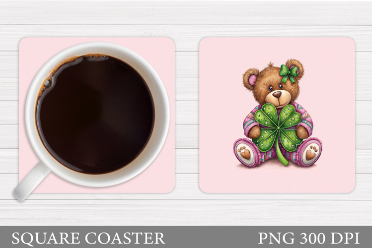 St Patrick Bear Coaster. St Patrick Coaster Sublimation