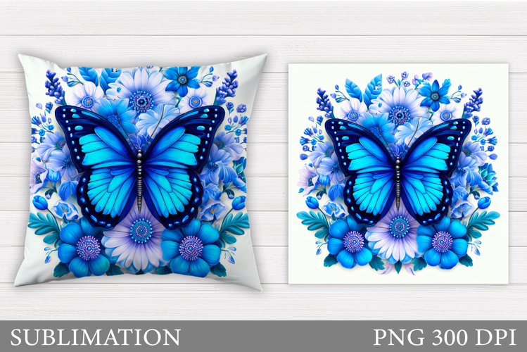 Butterfly Flowers Sublimation. Butterfly Pillow Sublimation