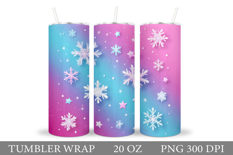 Shimmer Snowflakes Tumbler. Snowflakes Tumbler Design