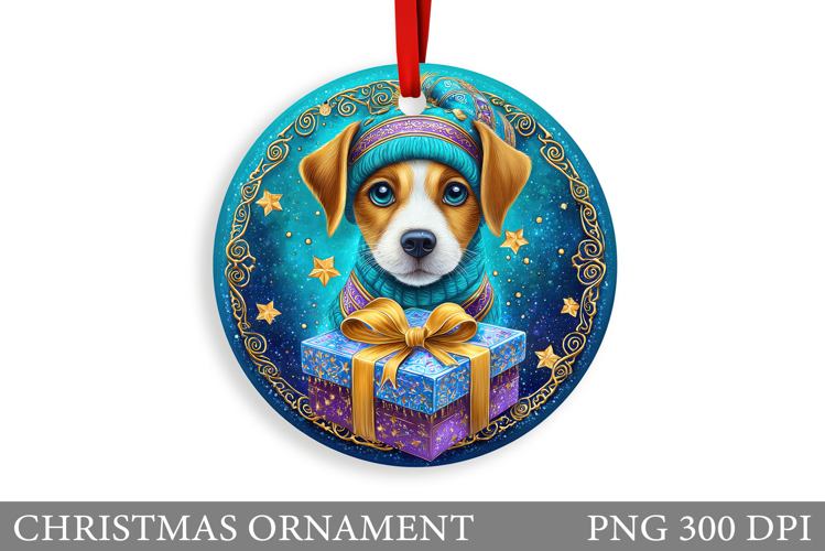 Cute Dog Christmas Ornament. Christmas Ornament Design