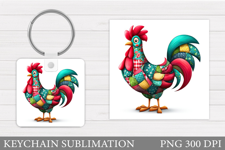 Rooster Keychain Design. Rooster Sublimation