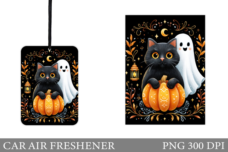 Black Cat Car Air Freshener. Halloween Car Air Freshener
