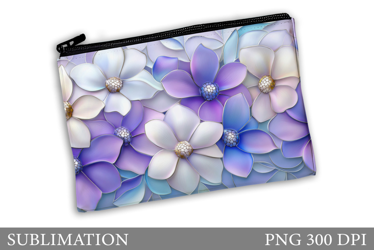 Floral Makeup Bag. Flowers Makeup Pouch Sublimation