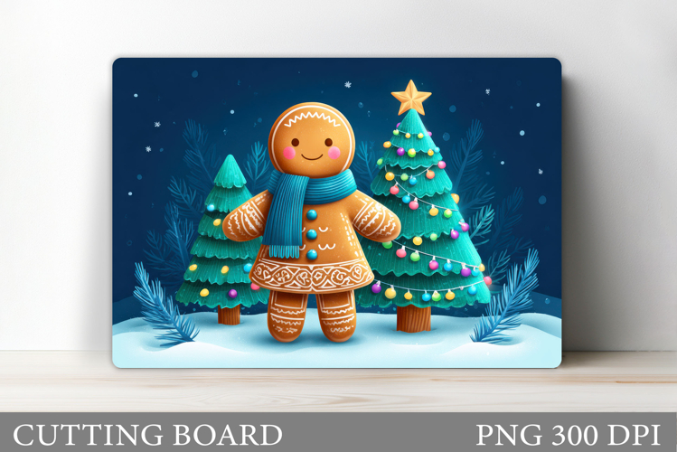 Christmas Cutting Board Design. Gingerbread Cutting Board