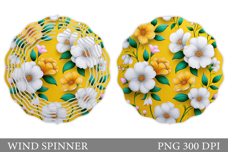 Flowers Wind Spinner Design. Floral Wind Spinner Sublimation