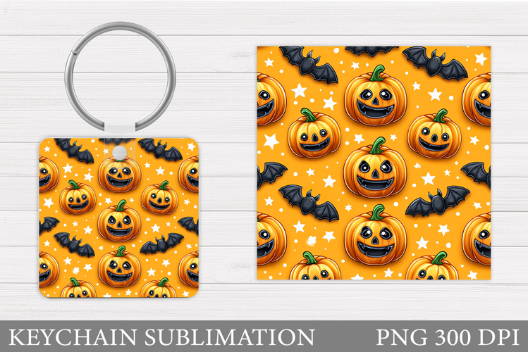 Halloween Pumpkin Keychain. Halloween Keychain Design