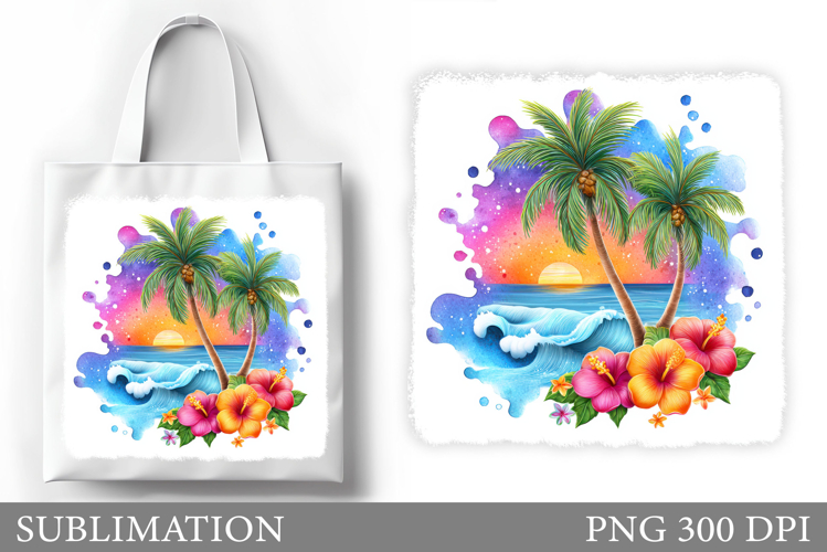 Sea Tote Bag Sublimation. Summer Tote Bag Design
