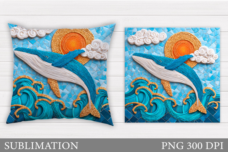 Whale Pillow Sublimation. Whale Sublimation