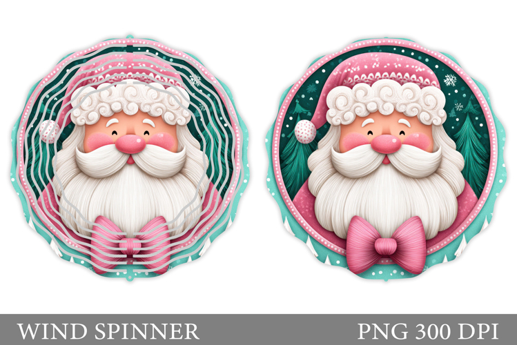 Santa Claus Wind Spinner. Christmas Wind Spinner Design