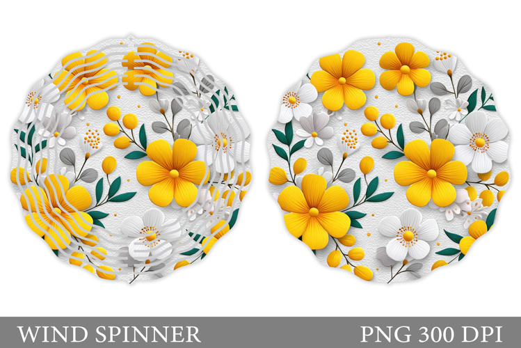 Floral Wind Spinner Sublimation. Flowers Wind Spinner Design