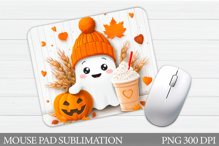 Cute Ghost Mouse Pad. Halloween Mouse Pad Sublimation