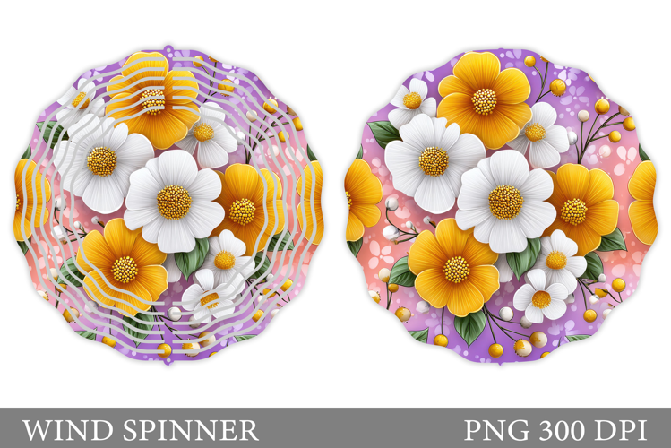 Floral Wind Spinner Sublimation. Flowers Wind Spinner Design