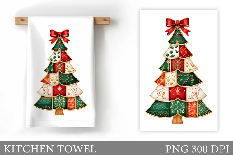 Christmas Tree Kitchen Towel. Christmas Deer Kitchen Towel