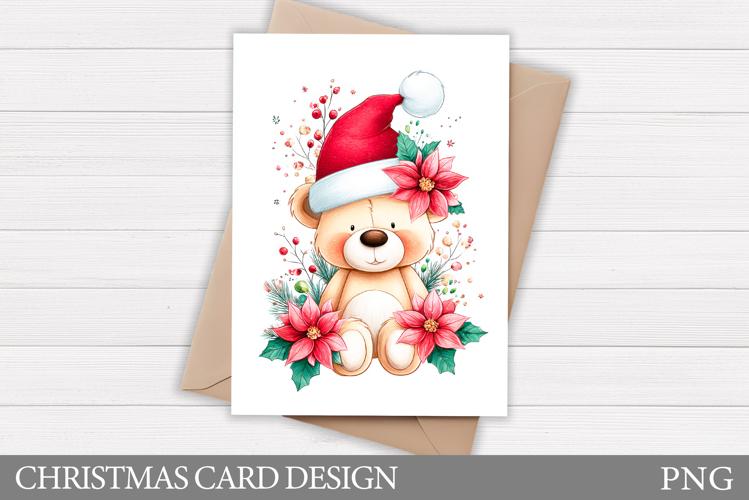 Christmas Bear Card Design. Christmas Card Printable
