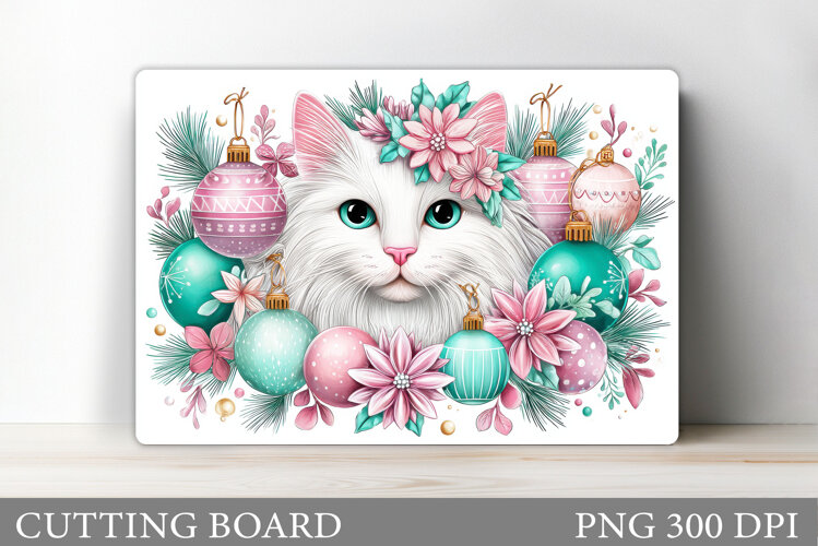 Christmas Cat Cutting Board. Christmas Cutting Board Design example image 1